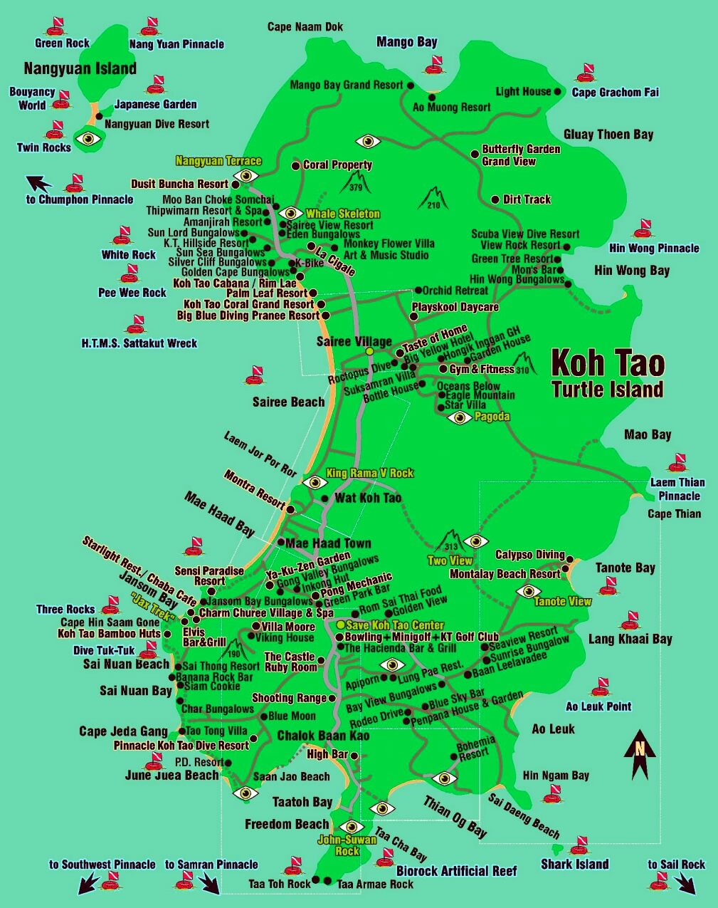 Mapa Koh Tao